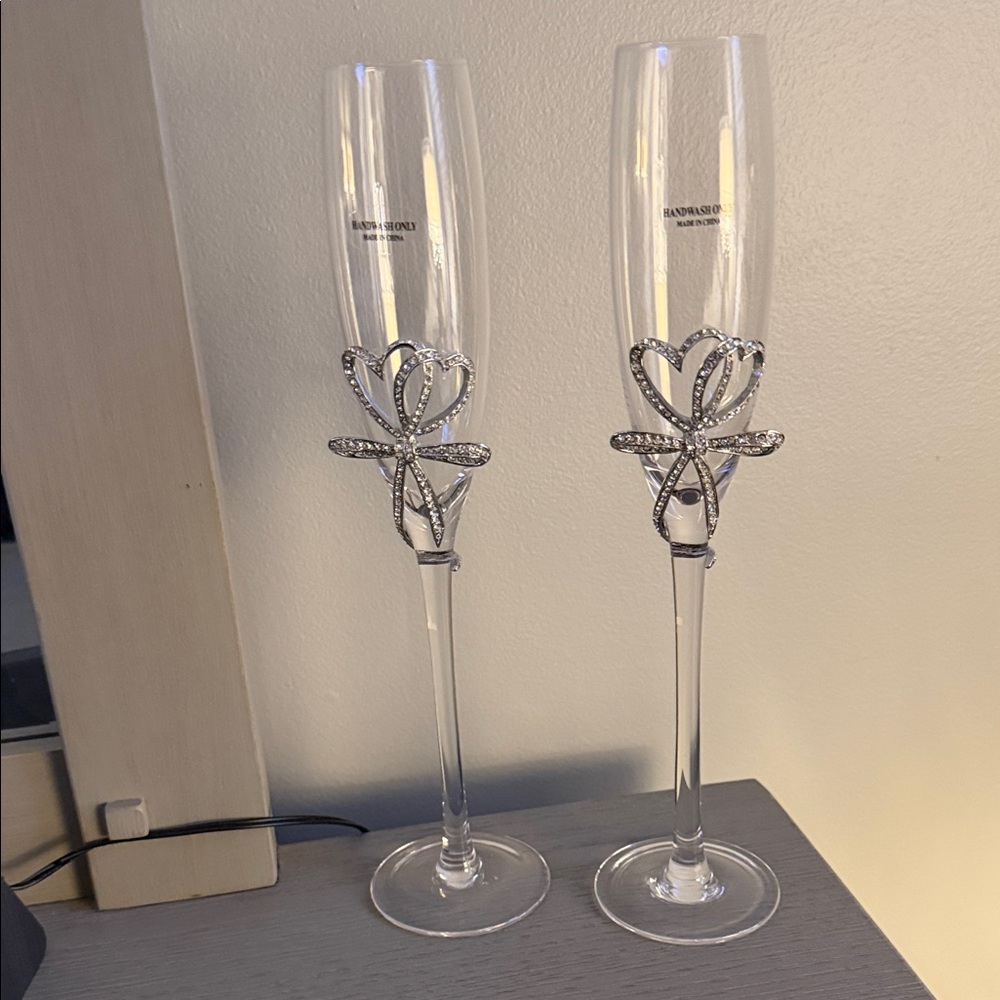 Things Remembered Silver Champagne Flutes